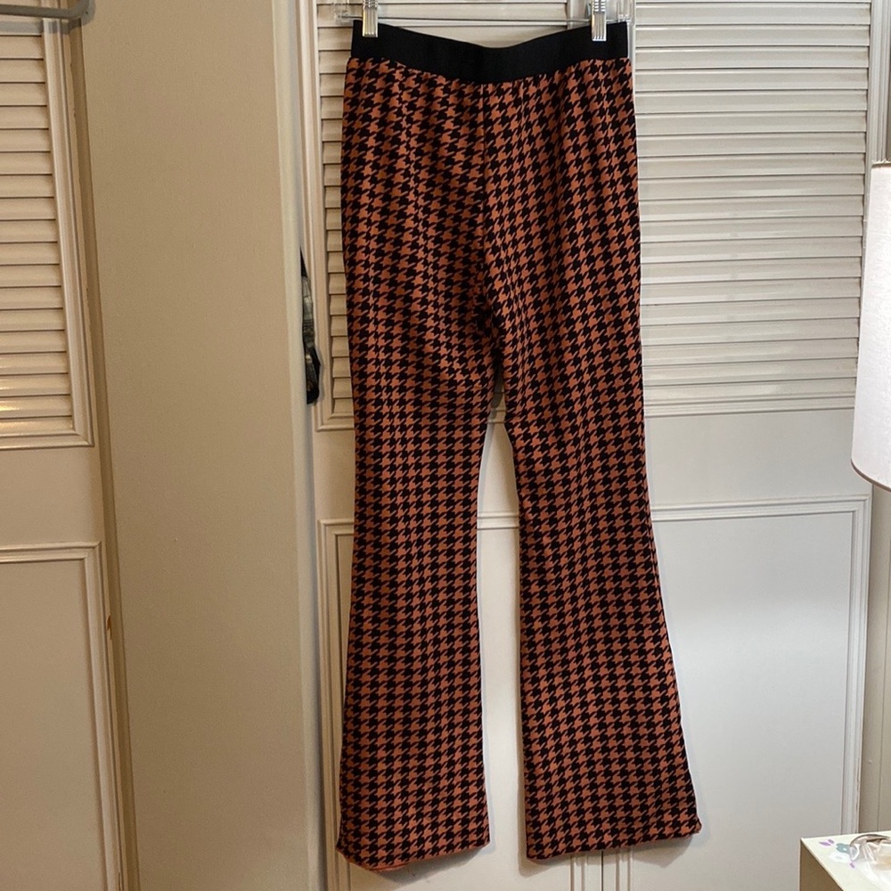 Orange and black flare pants